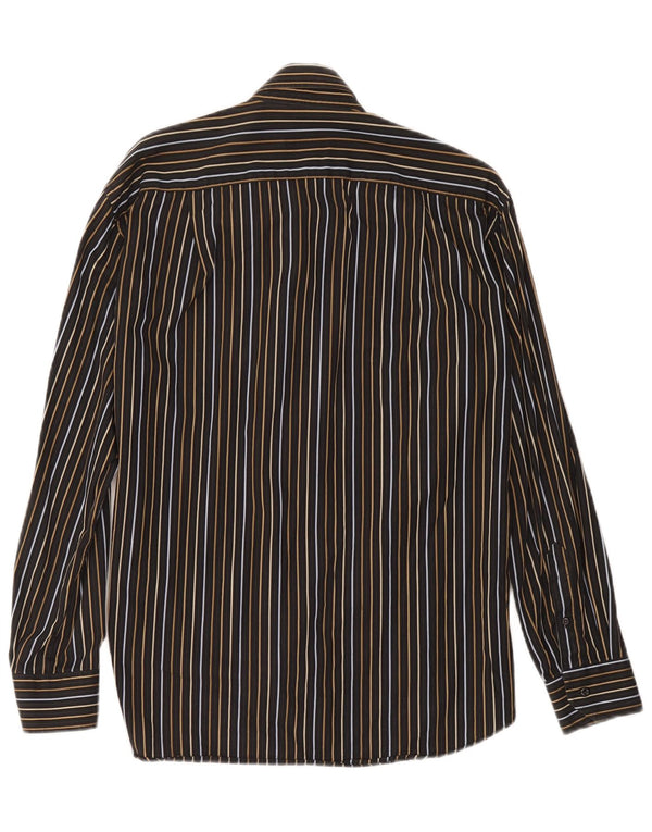 Roccobarocco Mens Shirt Size 39 Medium Black Striped
