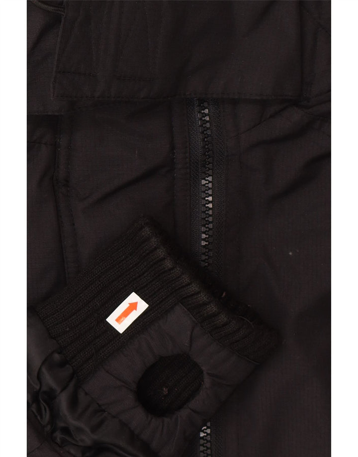 SUPERDRY Womens Loose Fit Hooded Windbreaker Jacket UK 10 Small Black