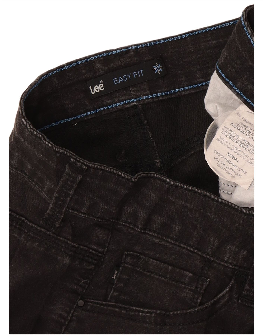 Lee Womens Easy Fit Capri Jeans US 8 Medium W28 L21 Black Cotton