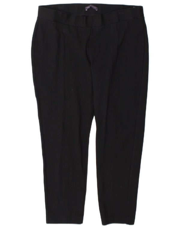 Marks & Spencer Womens Slim Cropped Trousers UK 16 Large W34 L25 Black