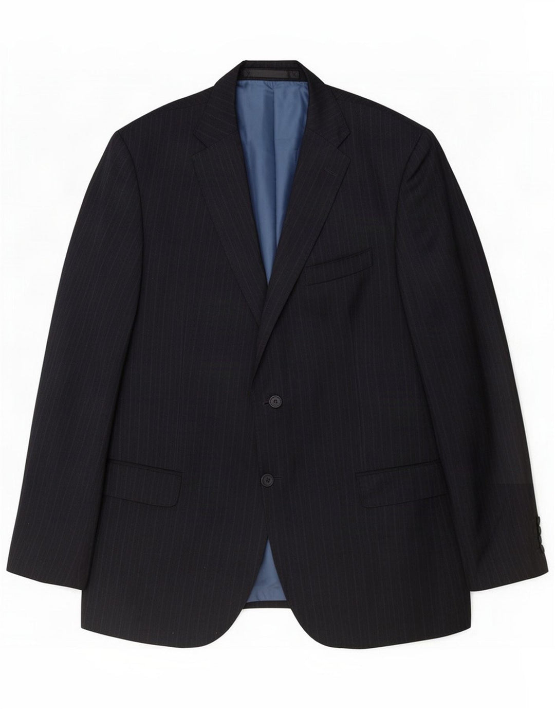 Marks & Spencer Mens 2 Button Blazer Jacket UK 42 Large Grey Pinstripe