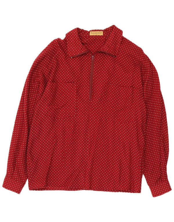 Nazareno Gabrielli Womens Pullover Shirt IT 46 Large Red Spotted Wool
