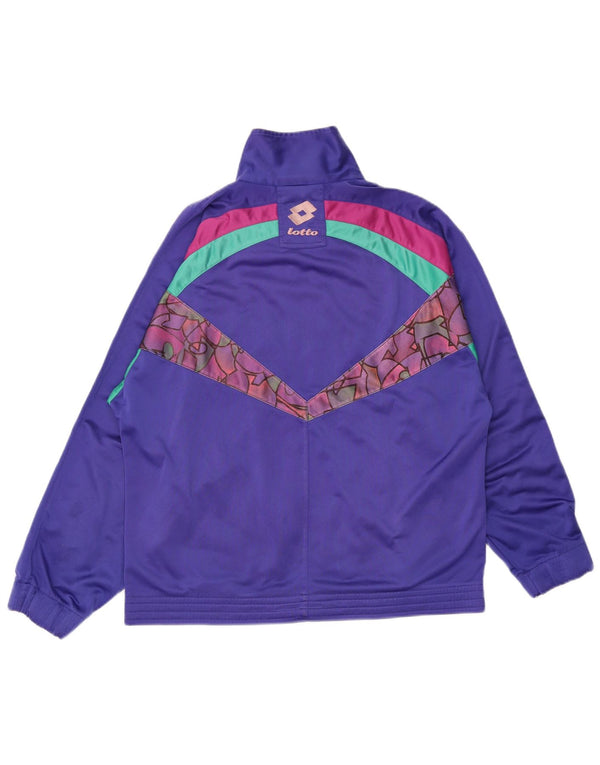 Lotto Mens Tracksuit Top Jacket Large Purple Colourblock