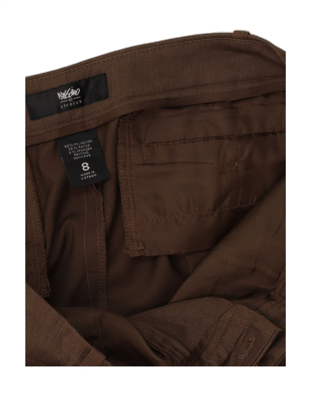 MOSSIMO Womens Stretch Straight Casual Trousers US 8 Medium W34 L32 Brown Vintage Mossimo and Second-Hand Mossimo from Messina Hembry 