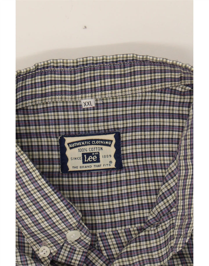 LEE Mens Flannel Shirt 2XL Purple Check Cotton Vintage Lee and Second-Hand Lee from Messina Hembry 