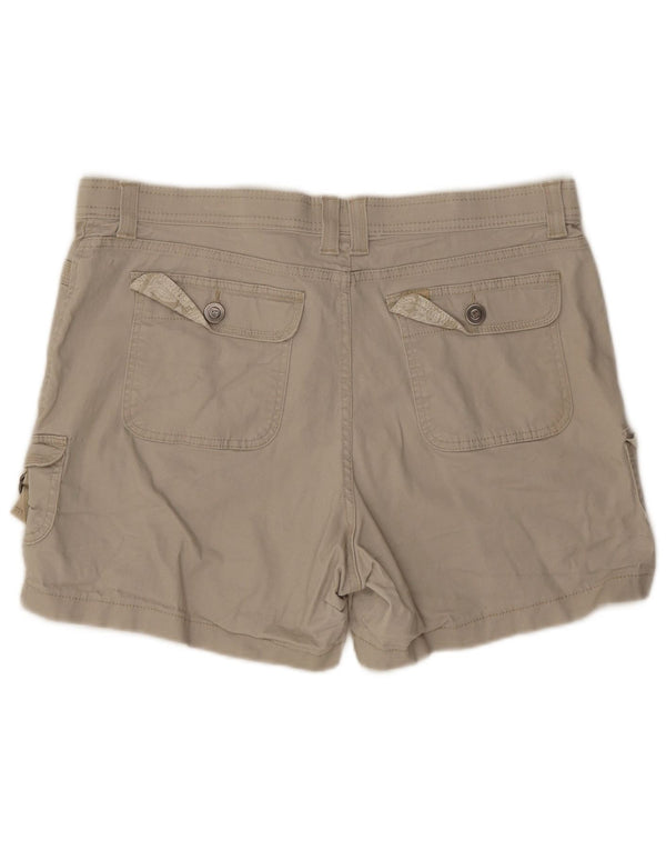LEE Womens High Waist Cargo Shorts US 18 2XL W38 Beige Cotton