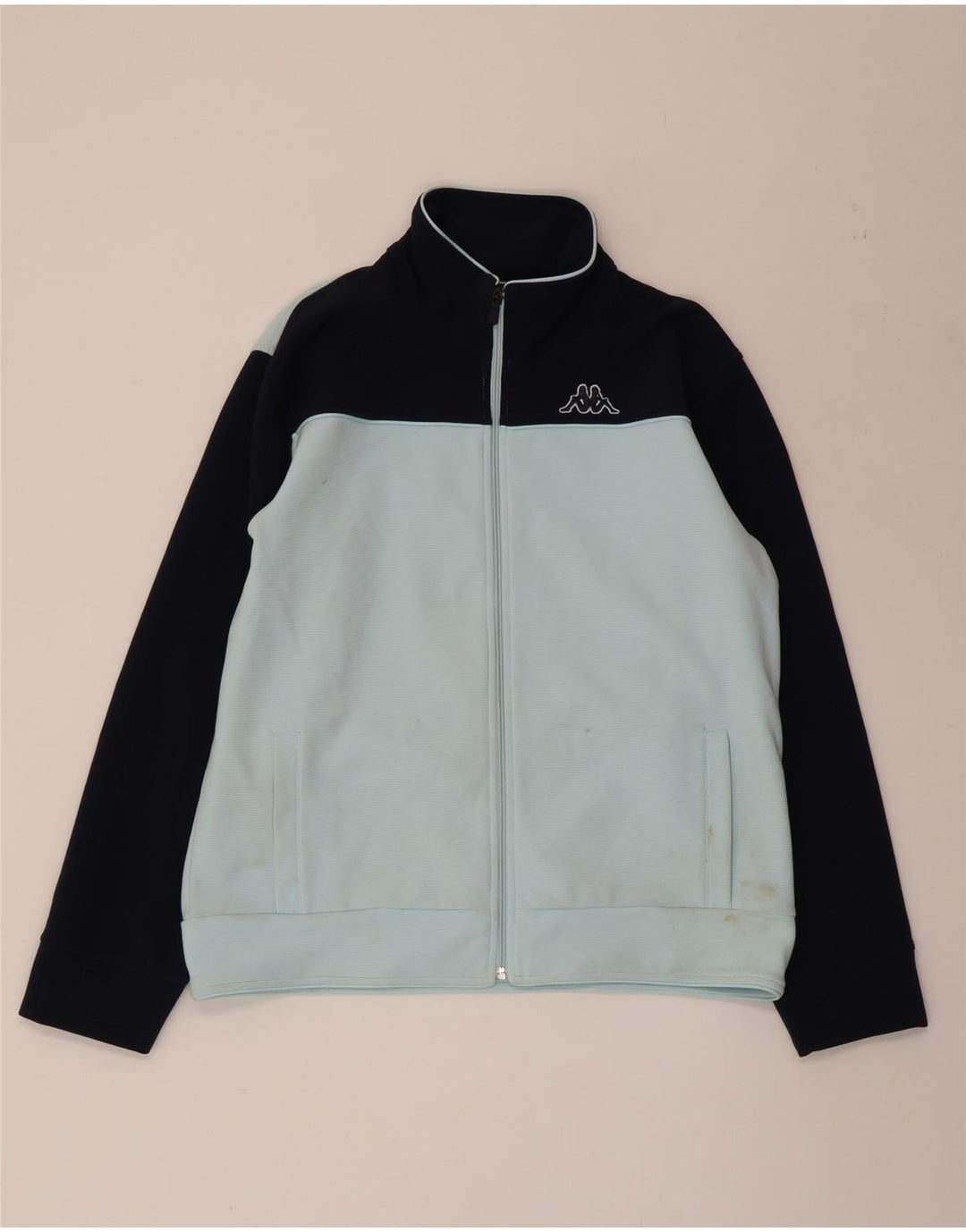 KAPPA Womens Tracksuit Top Jacket UK 18 XL Blue Colourblock Polyester