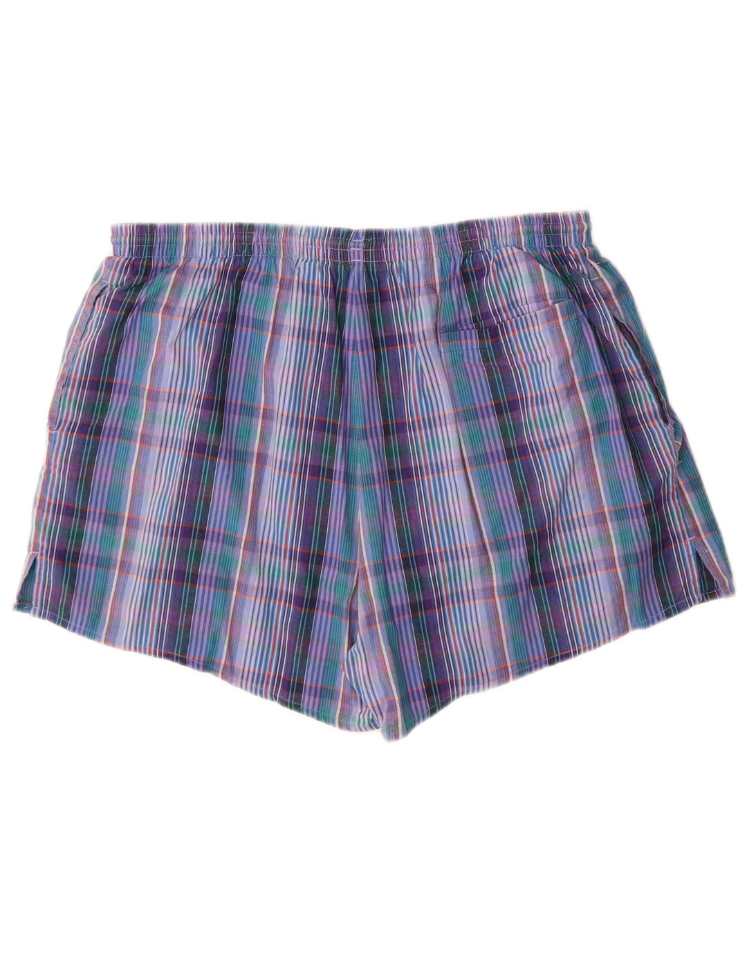 ADIDAS Mens Swimming Shorts Large  Blue Check Cotton