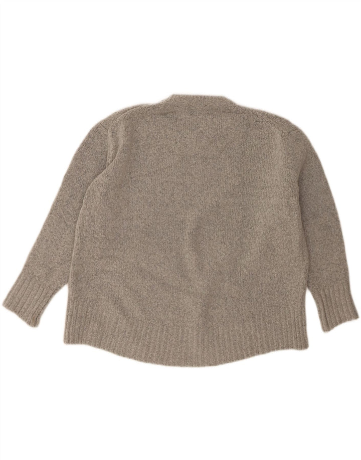 Zara Womens Oversized Crew Neck Jumper Sweater UK 10 Small Grey