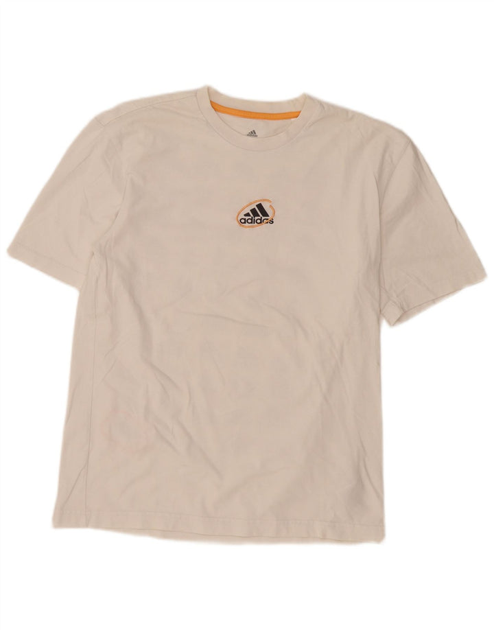 ADIDAS Mens Graphic T-Shirt Top Small White Cotton