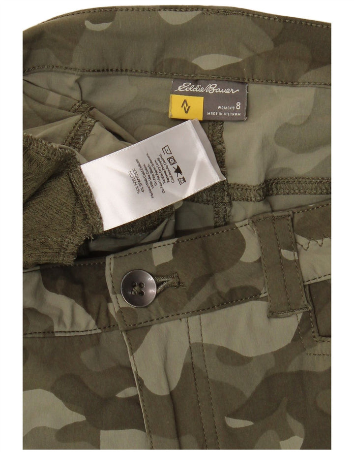 Eddie Bauer Womens Cargo Shorts US 8 Medium W32 Khaki Camouflage Nylon
