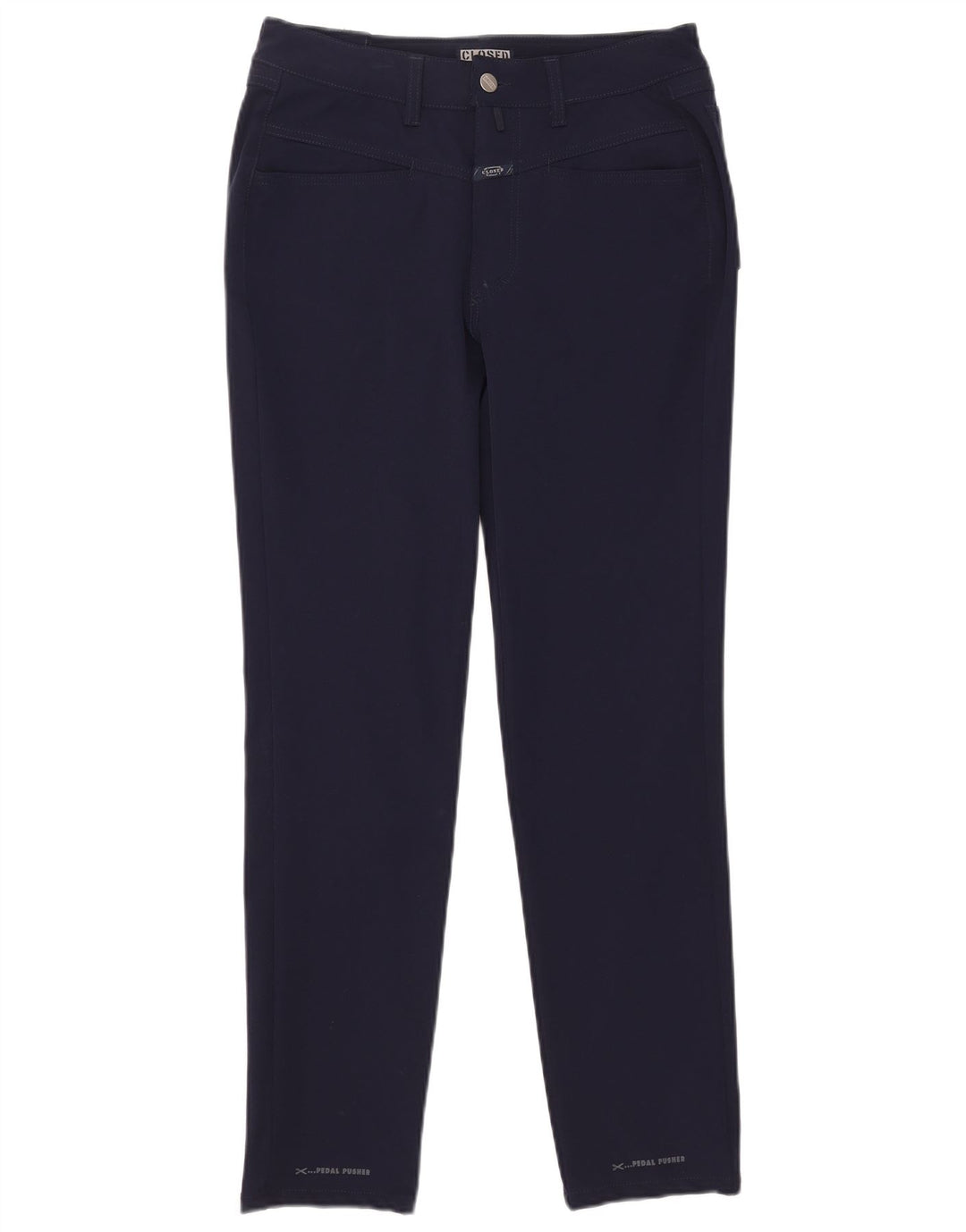 Closed Mens Slim Casual Trousers W30 L30 Navy Blue Polyamide