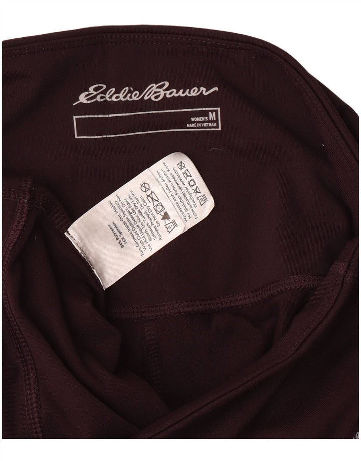 Eddie Bauer Womens Capri Leggings UK 12 Medium Burgundy Polyester