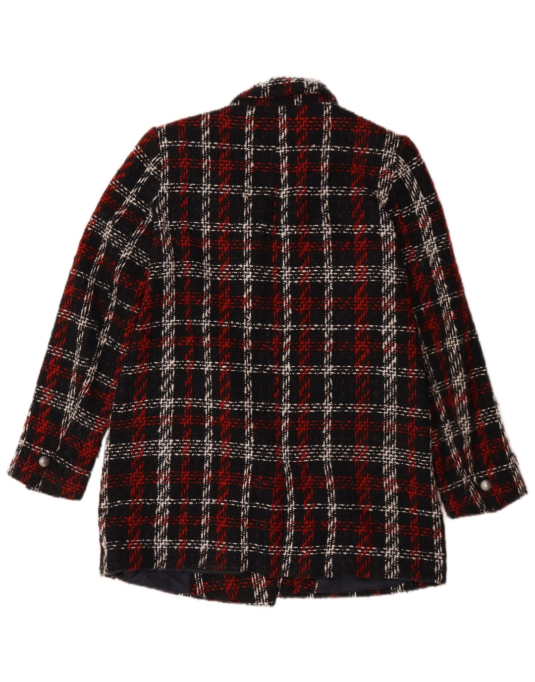 Zara Womens Double Breasted Oversized Blazer Jacket UK 6 XS Red Check