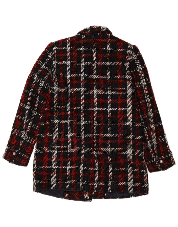 Zara Womens Double Breasted Oversized Blazer Jacket UK 6 XS Red Check