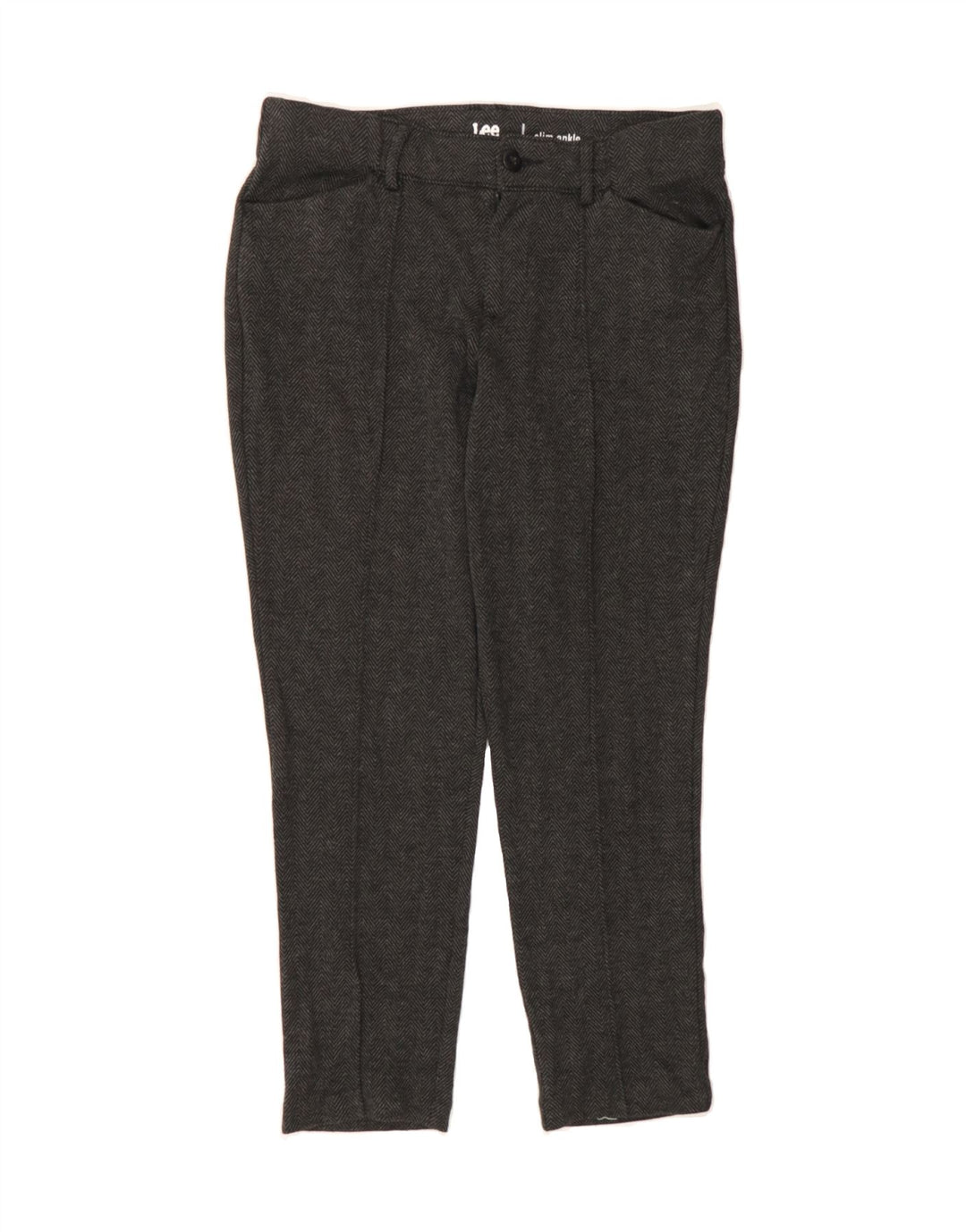 LEE Womens Riders Casual Trousers US 8 Medium W30 L26 Grey Herringbone Vintage Lee and Second-Hand Lee from Messina Hembry 