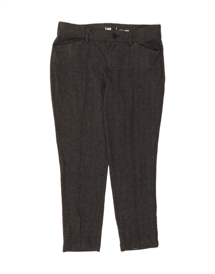 LEE Womens Riders Casual Trousers US 8 Medium W30 L26 Grey Herringbone Vintage Lee and Second-Hand Lee from Messina Hembry 