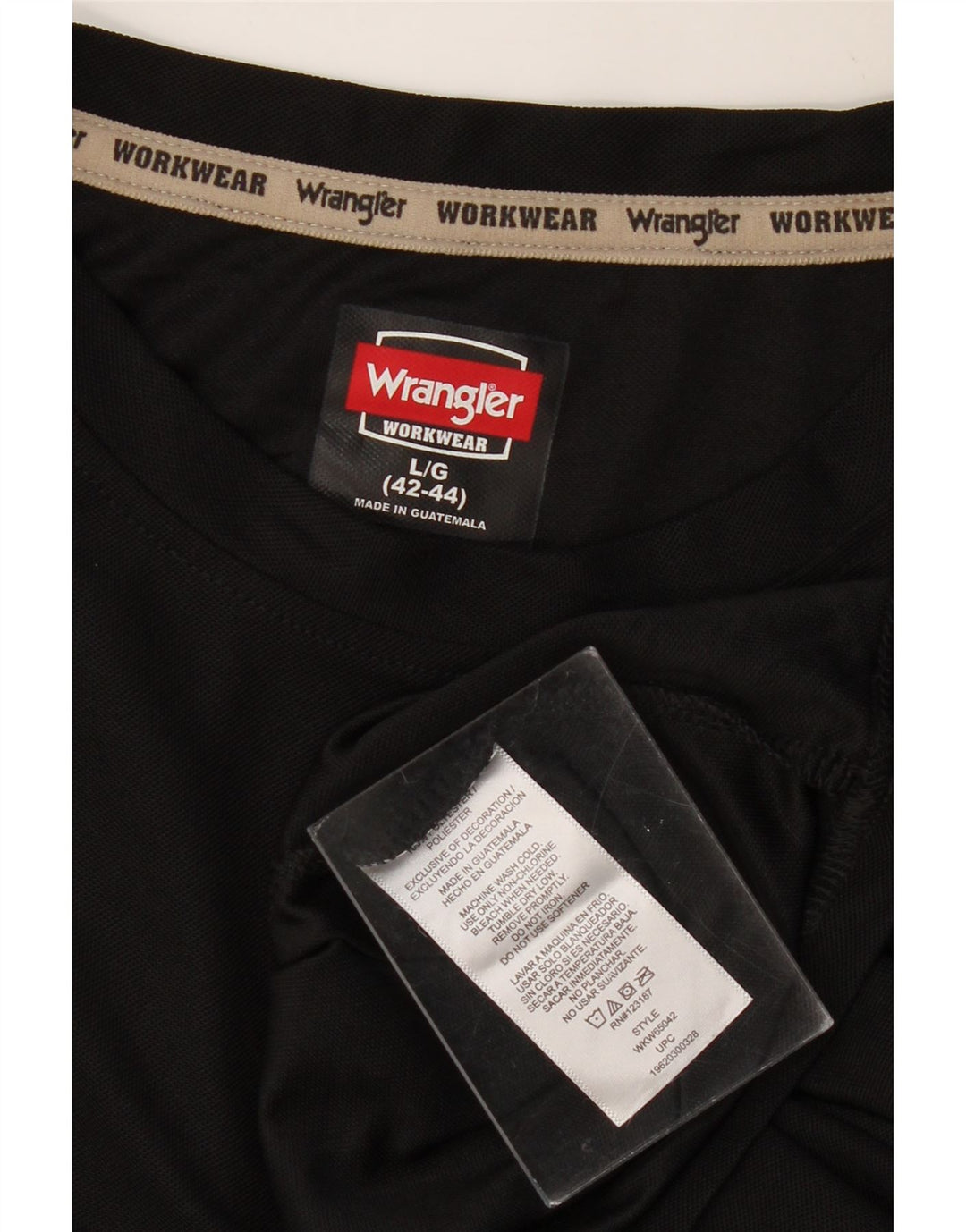 WRANGLER Mens T-Shirt Top UK 42/44 Large Black Polyester