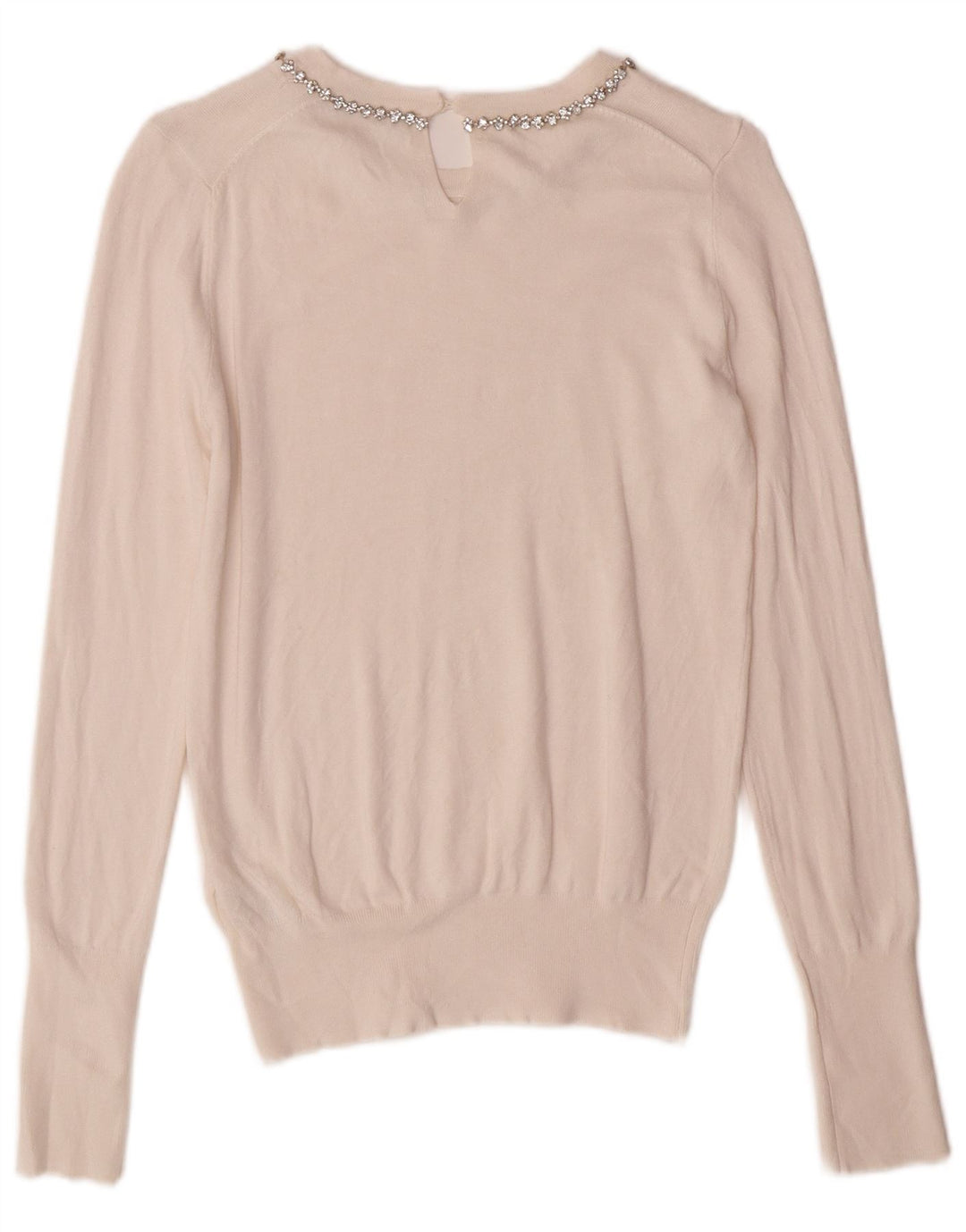 Zara Womens Boat Neck Jumper Sweater UK 10 Small Off White Viscose