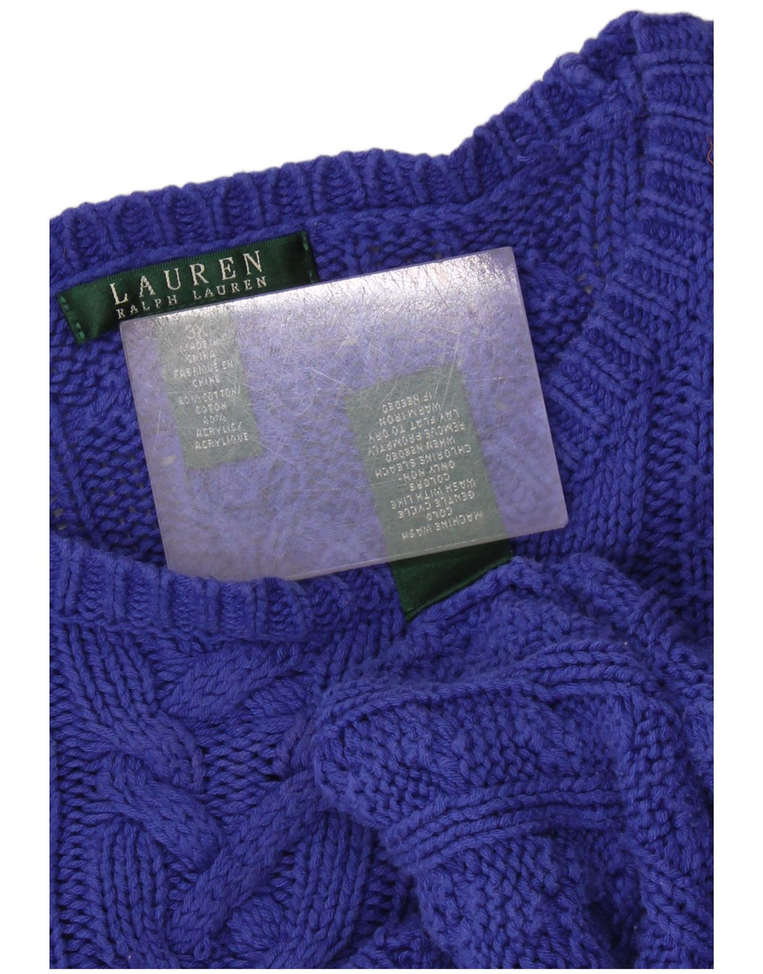 RALPH LAUREN Womens Boat Neck Jumper Sweater UK 22 3XL Blue Cotton