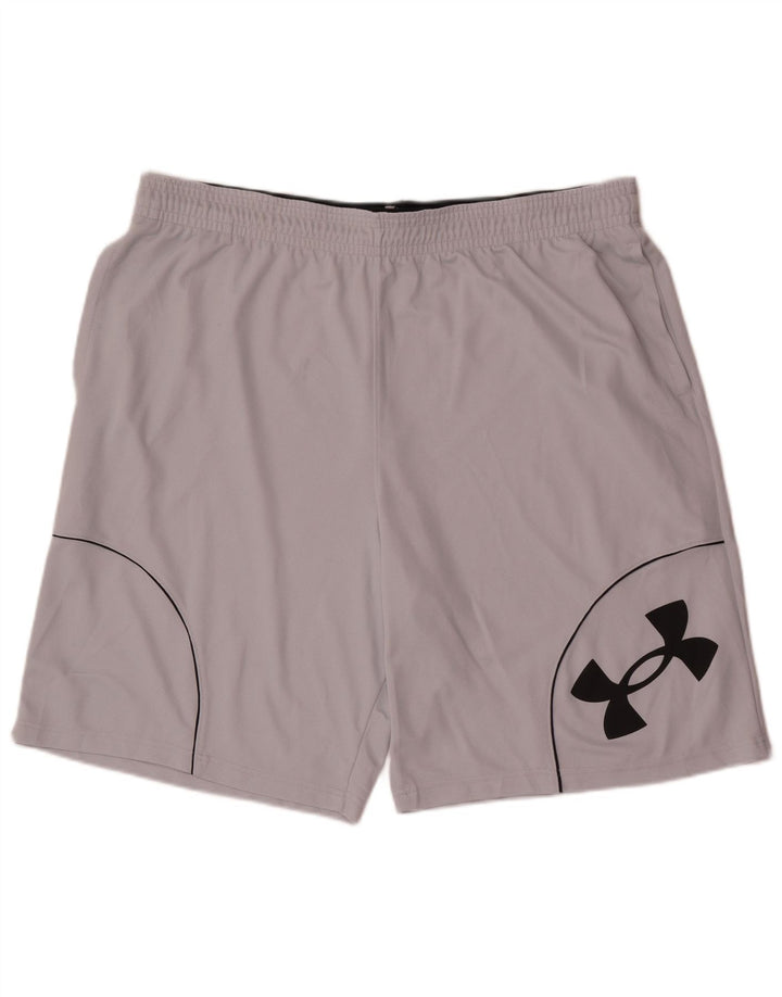 Under Armour Mens Graphic Sport Shorts 2XL Grey Polyester