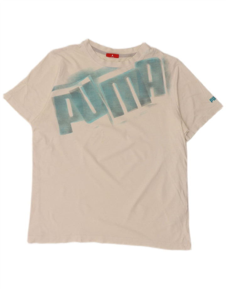 PUMA Boys Graphic T-Shirt Top 13-14 Years White