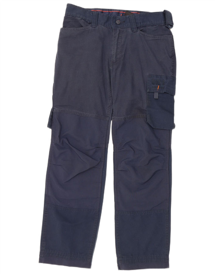 HELLY HANSEN Mens Straight Cargo Trousers W32 L32 Navy Blue Polyester