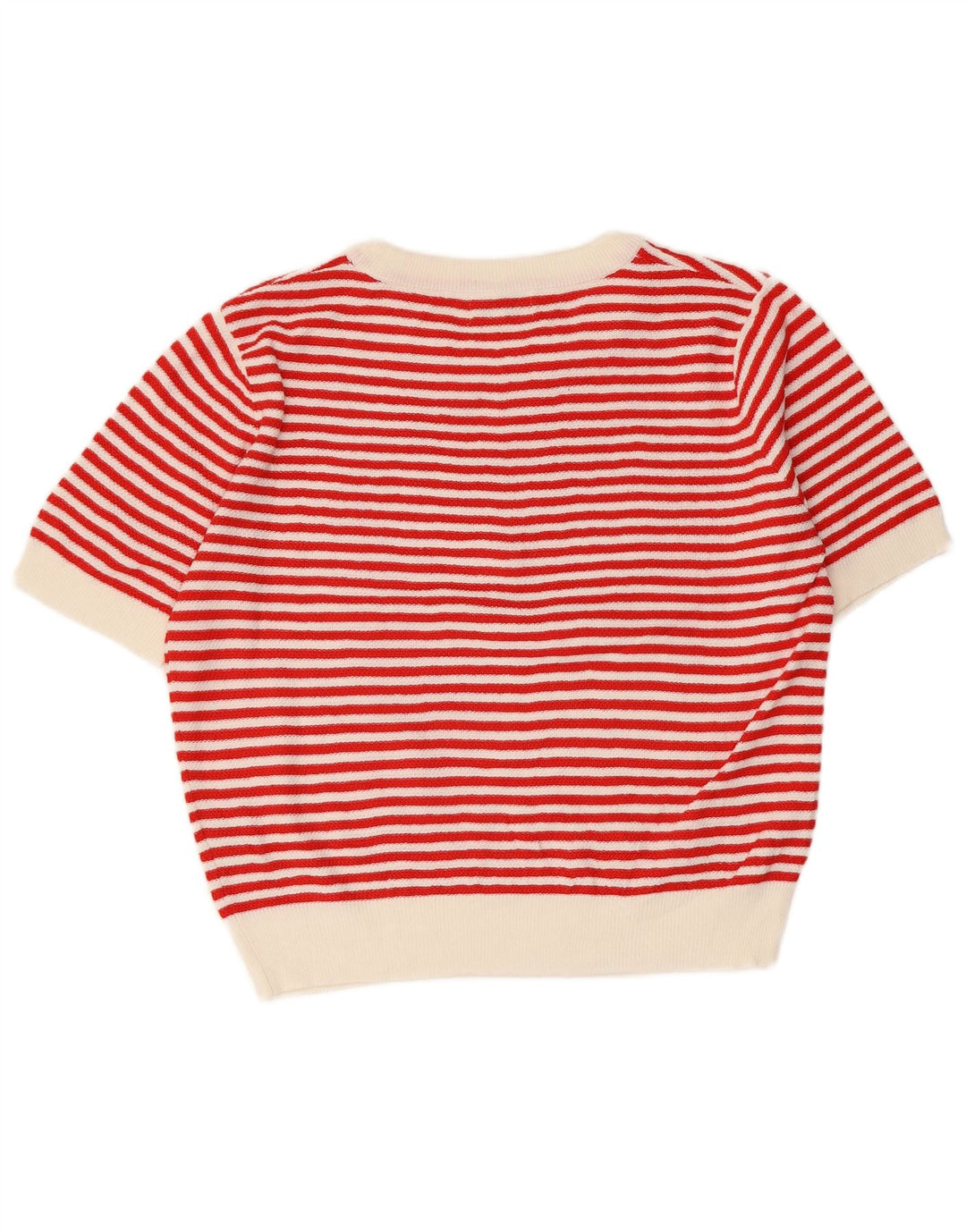 PEPALOVES Womens Crew Neck Jumper Sweater UK 14 Medium Red Striped