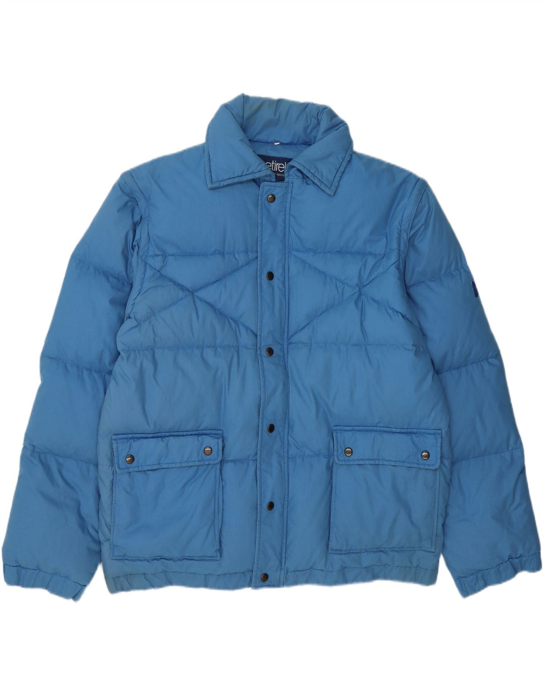 ETIREL Mens Padded Jacket UK 42 XL Blue Cotton Vintage Etirel and Second-Hand Etirel from Messina Hembry 