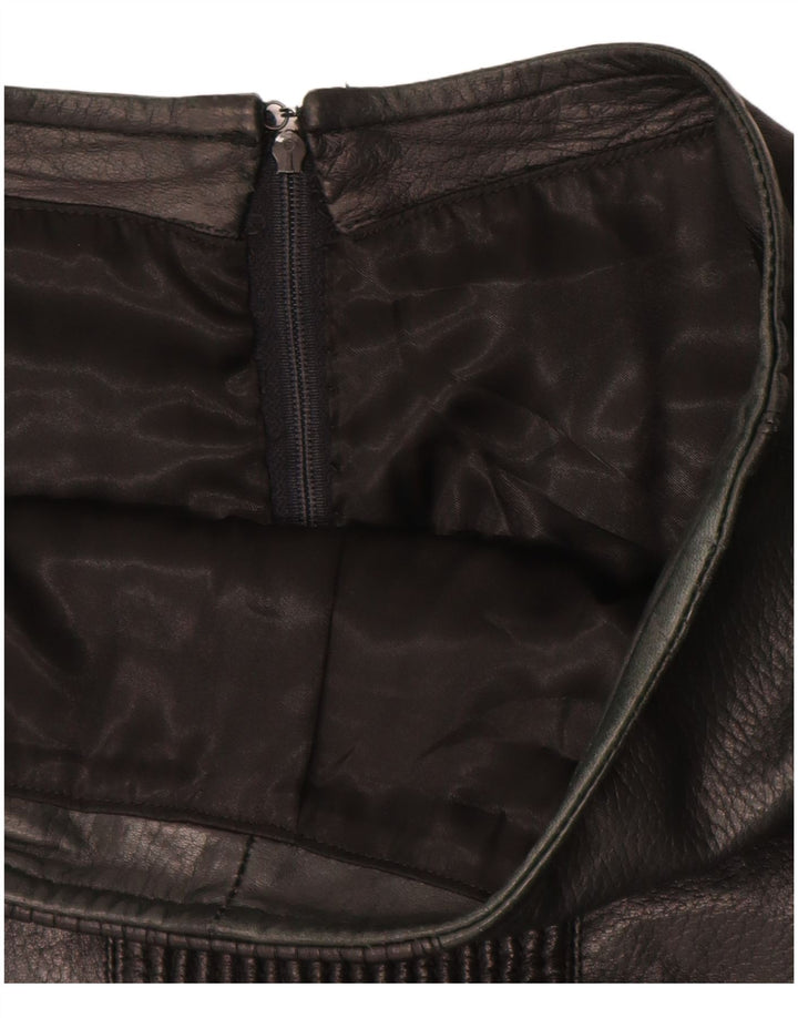 VINTAGE Womens Leather Skirt W26 Small  Black