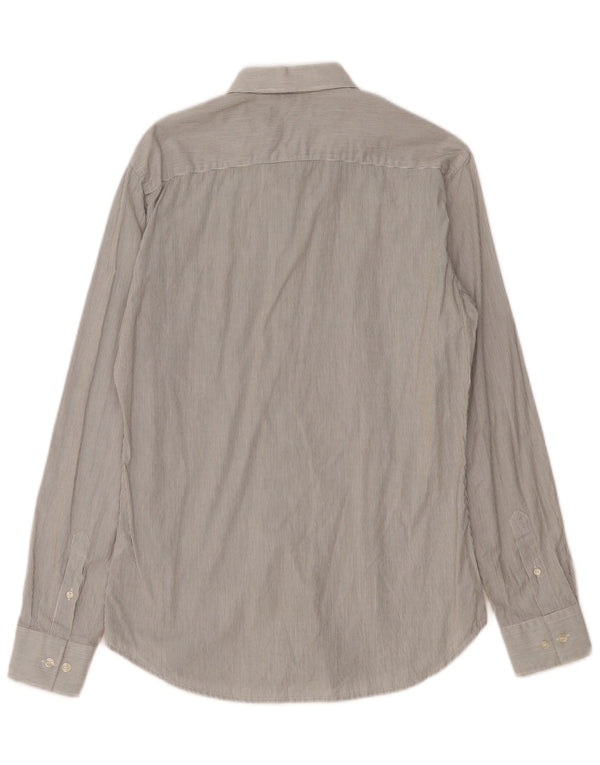 FRENCH CONNECTION Mens Shirt Small Grey Pinstripe Cotton