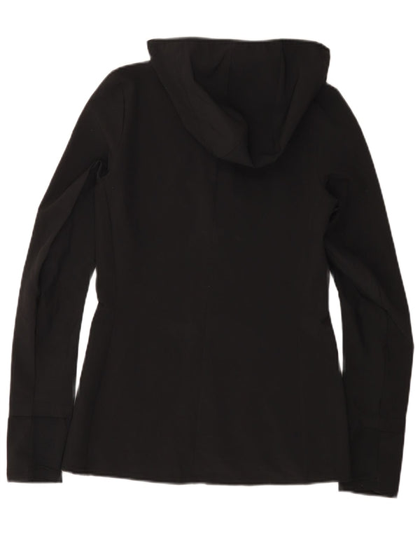 Adidas Womens Hooded Tracksuit Top Jacket UK 0/2 2XS Black Polyester