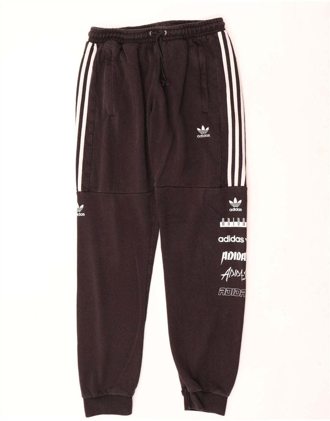 Adidas Mens Graphic Tracksuit Trousers Joggers Medium  Black Polyester