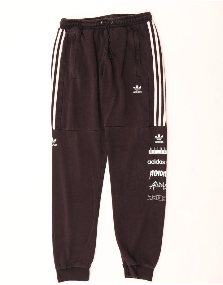 Adidas Mens Graphic Tracksuit Trousers Joggers Medium  Black Polyester