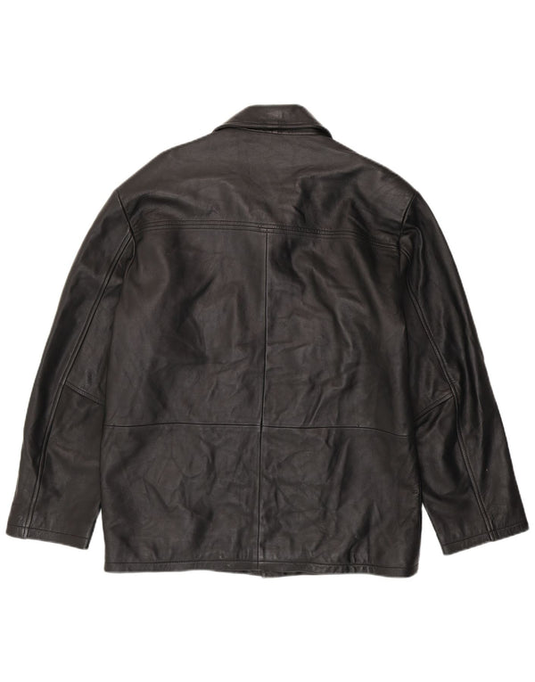 Vintage Mens Leather Jacket UK 40 Large Black Leather