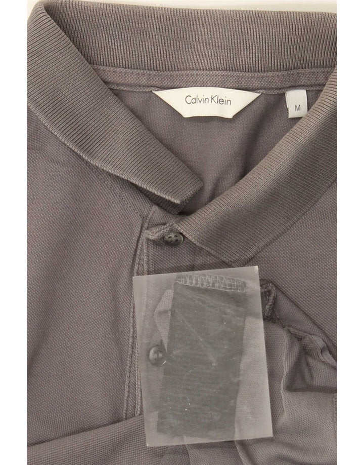 Calvin Klein Mens Polo Shirt Medium Grey Cotton