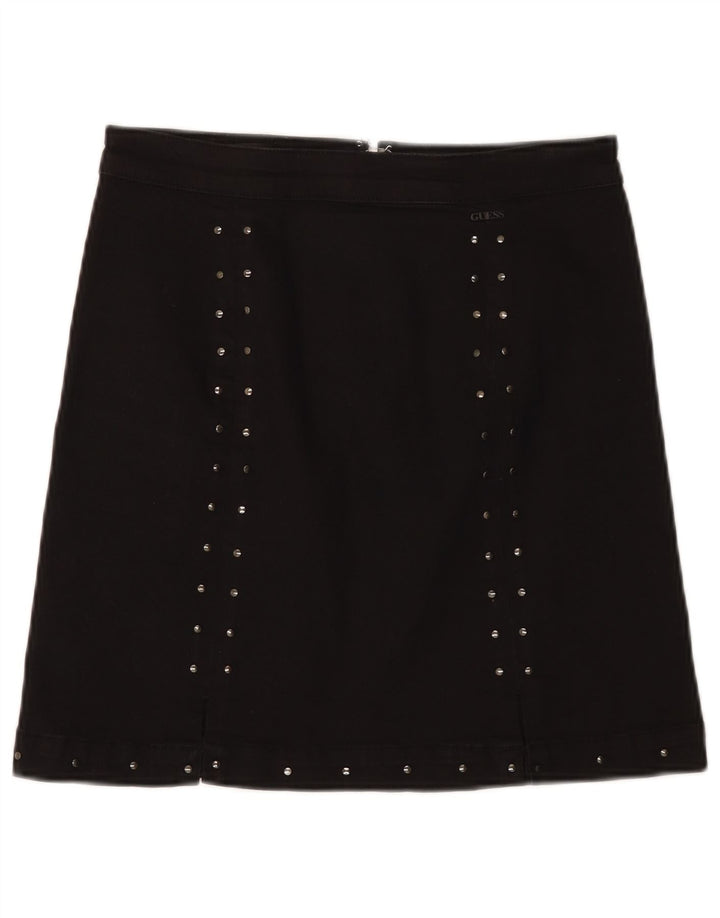 Guess Womens Mini Skirt W29 Medium Black Spotted Cotton