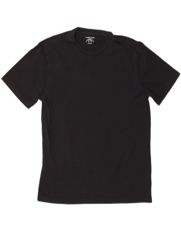 LANDS END Mens Tailored Fit T-Shirt Top Medium Black Cotton