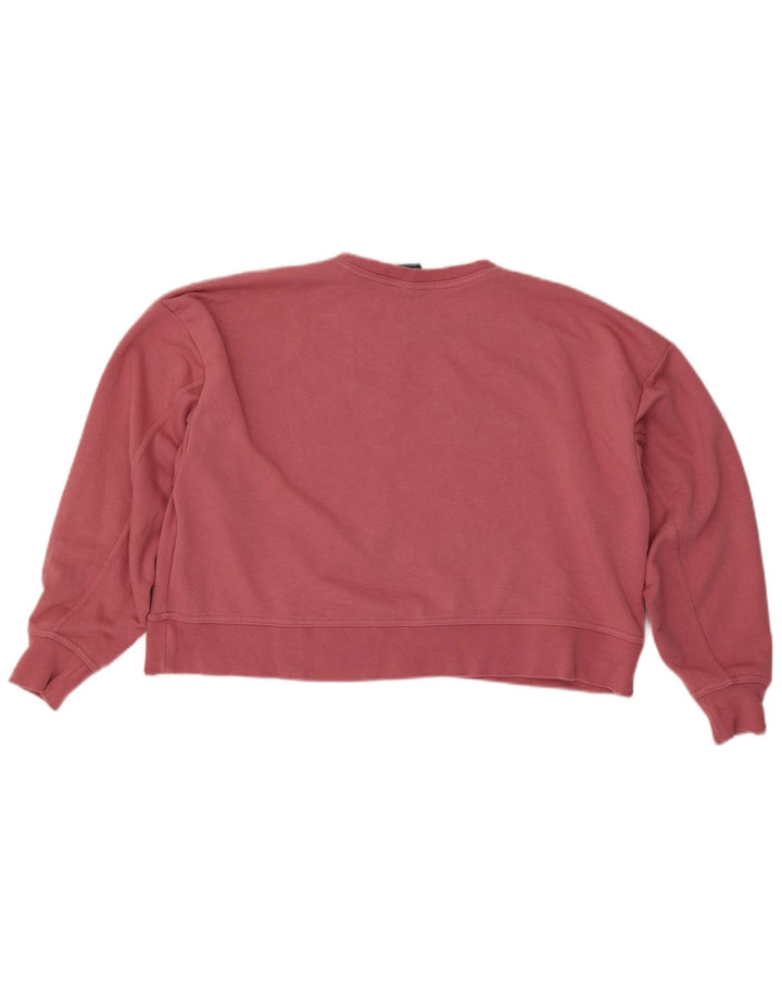 Nike Womens Oversized Crop Graphic Sweatshirt Jumper UK 14 Medium Pink