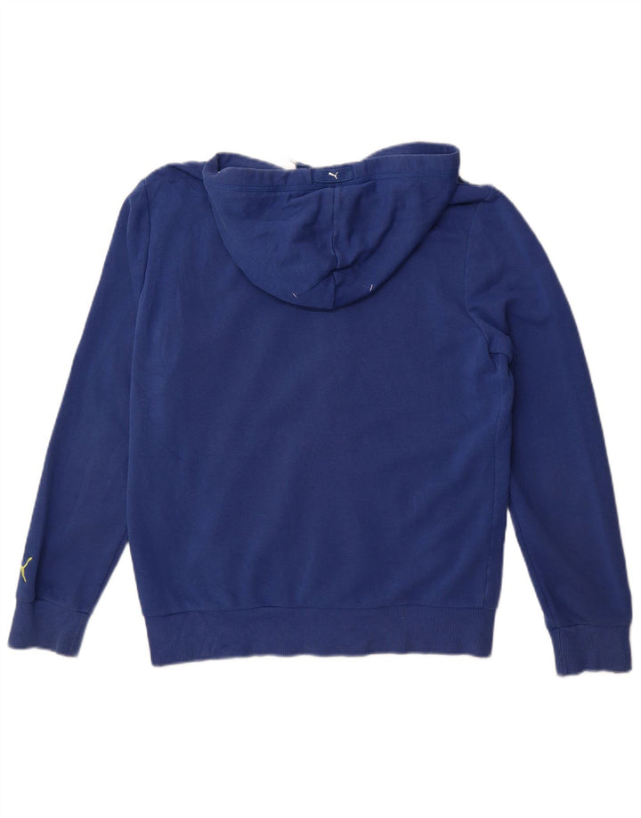 Puma Mens Graphic Zip Hoodie Sweater Small Blue Cotton