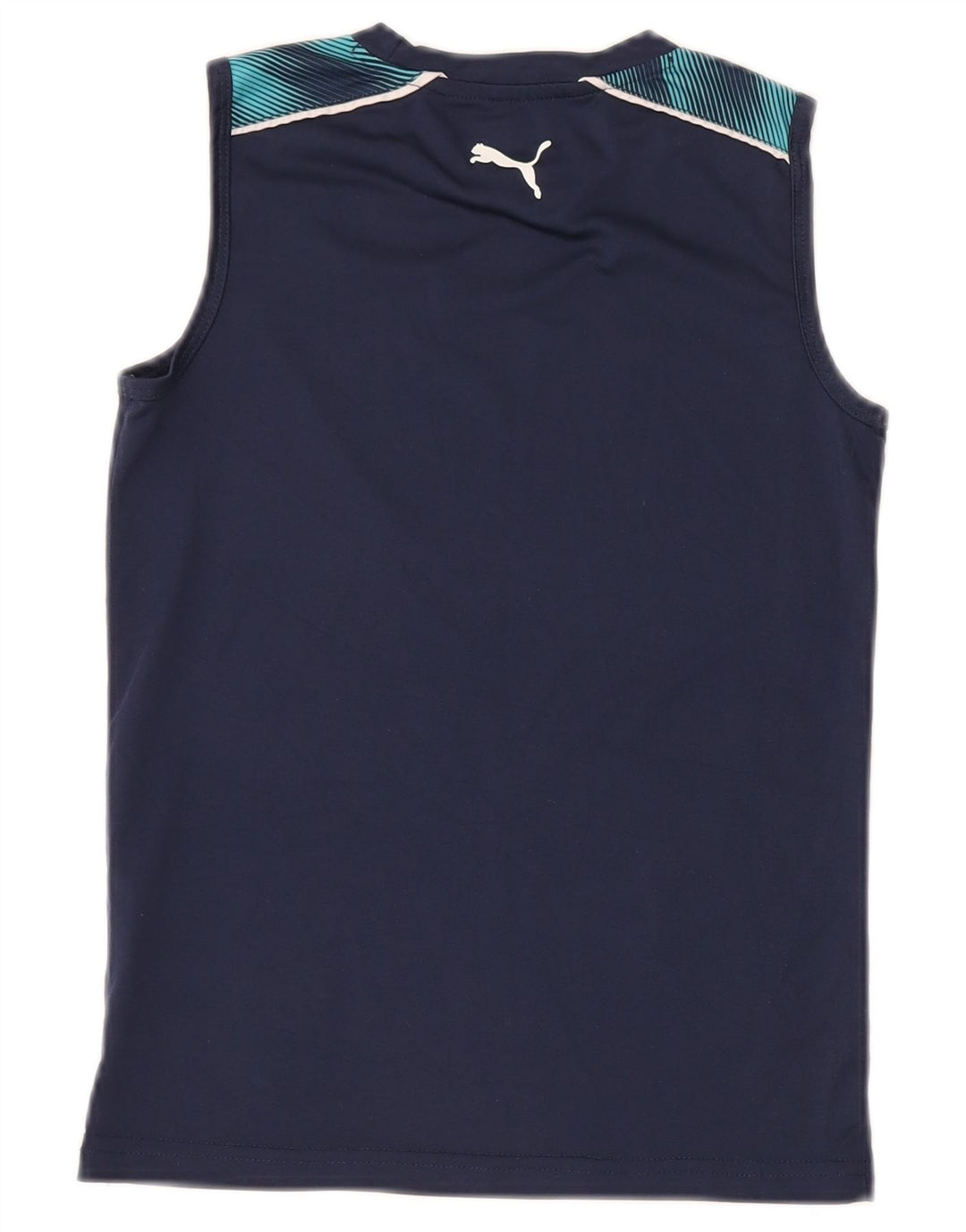 PUMA Boys Graphic Vest Top 7-8 Years Navy Blue Polyester