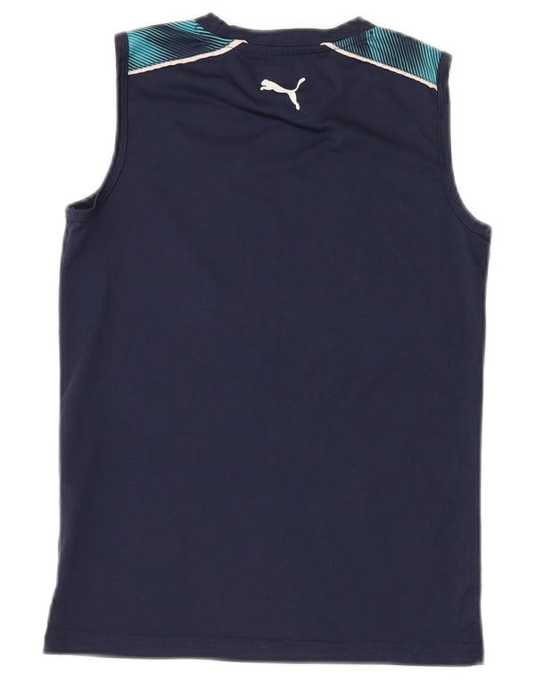 PUMA Boys Graphic Vest Top 7-8 Years Navy Blue Polyester