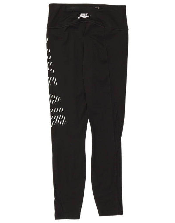 Nike Womens Dri Fit Graphic Leggings UK 8 Small Black