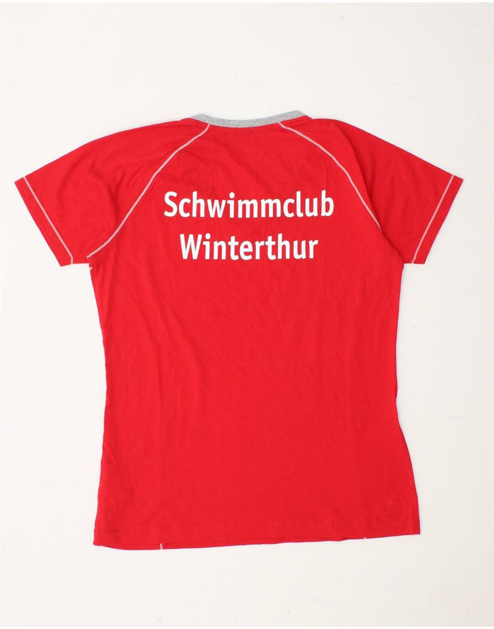 ARENA Womens Graphic T-Shirt Top UK 14 Medium Red Cotton