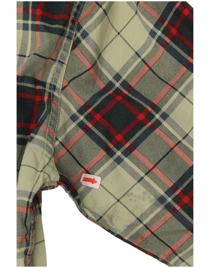 Superdry Mens Checked  Slim Fit Flannel Shirt Large Green Plaid