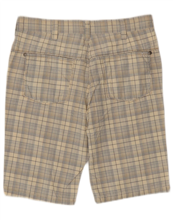 Blue Side Mens Chino Shorts IT 46 Small W32  Beige Check Cotton