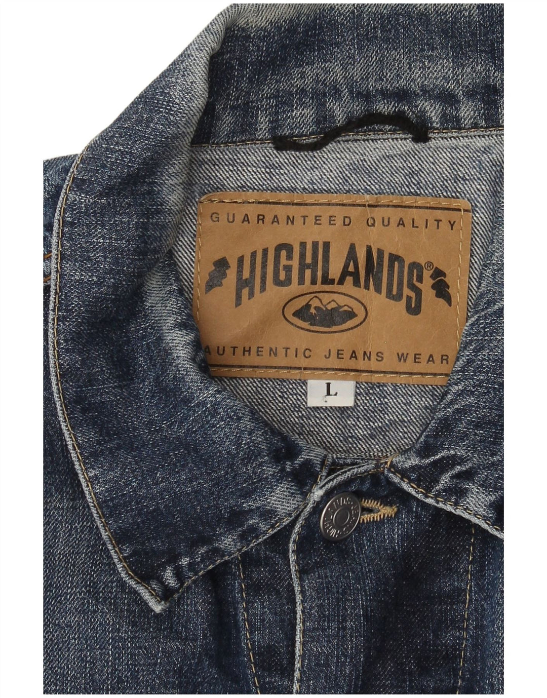 Highland Mens Denim Jacket UK 40 Large Blue