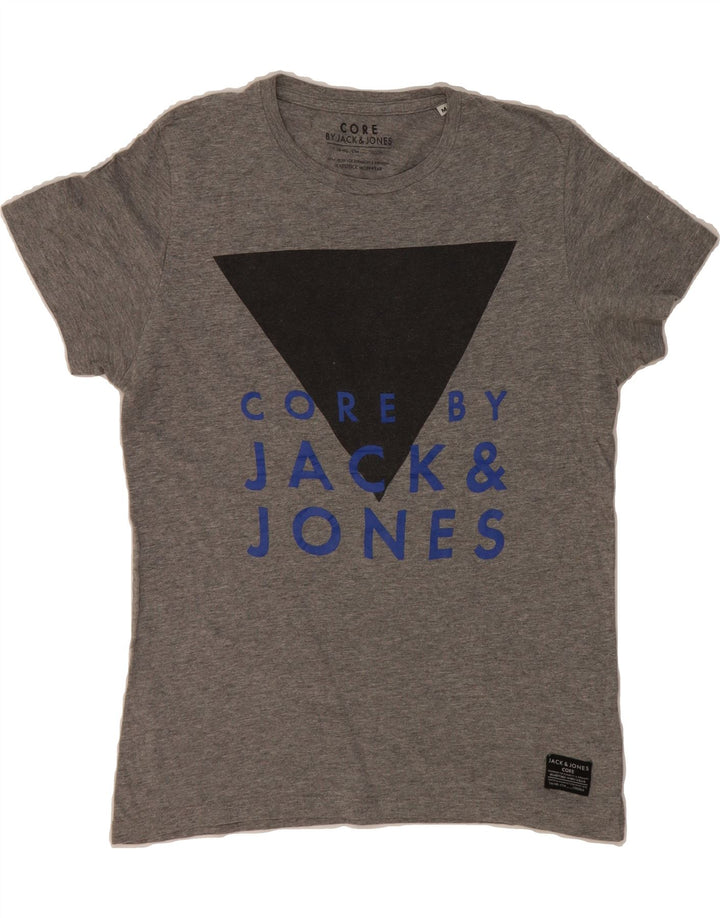 JACK & JONES Mens Graphic T-Shirt Top Medium Grey Cotton Vintage Jack & Jones and Second-Hand Jack & Jones from Messina Hembry 