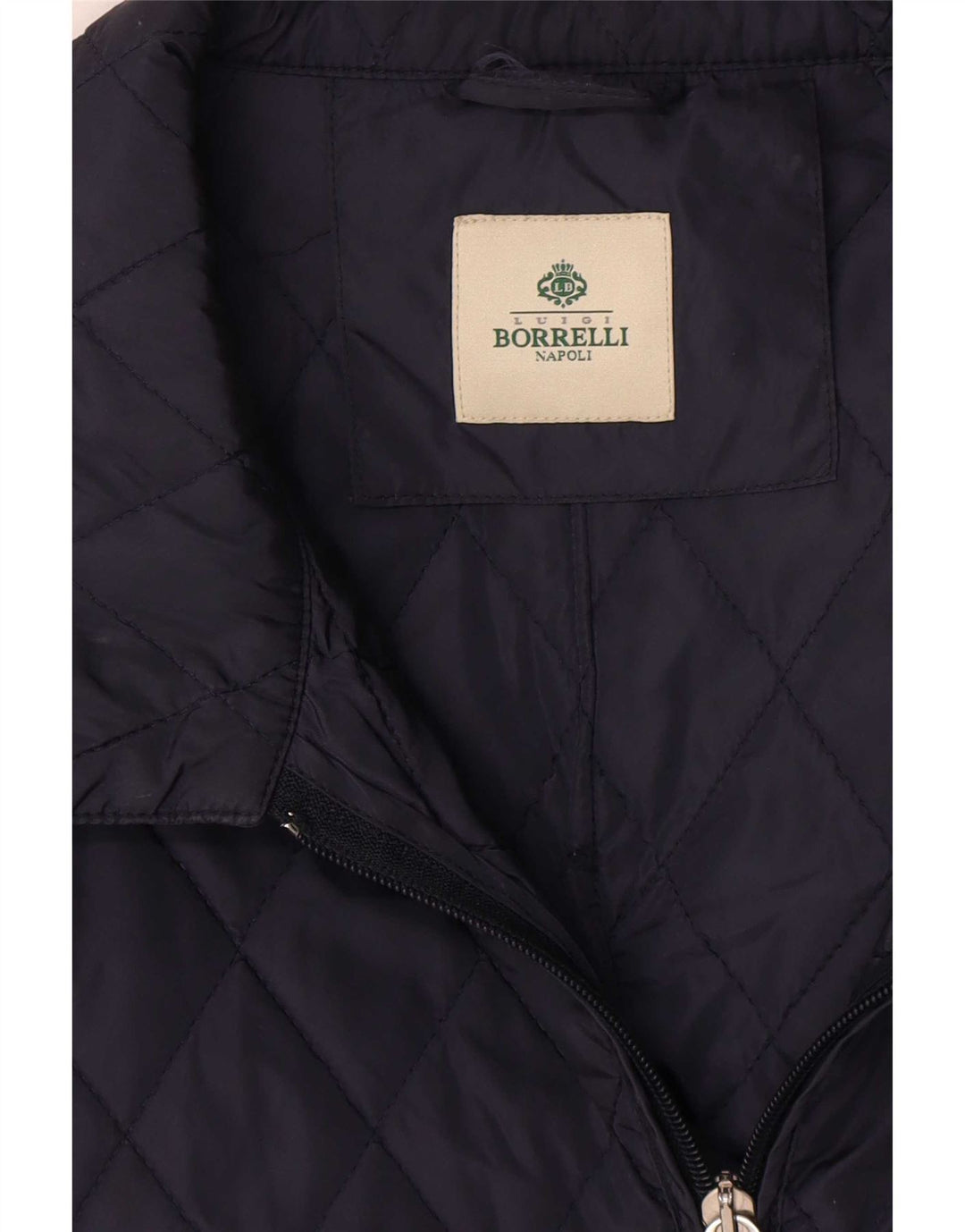 Luigi Borrelli Mens Napoli Quilted Jacket UK 38 Medium Navy Blue