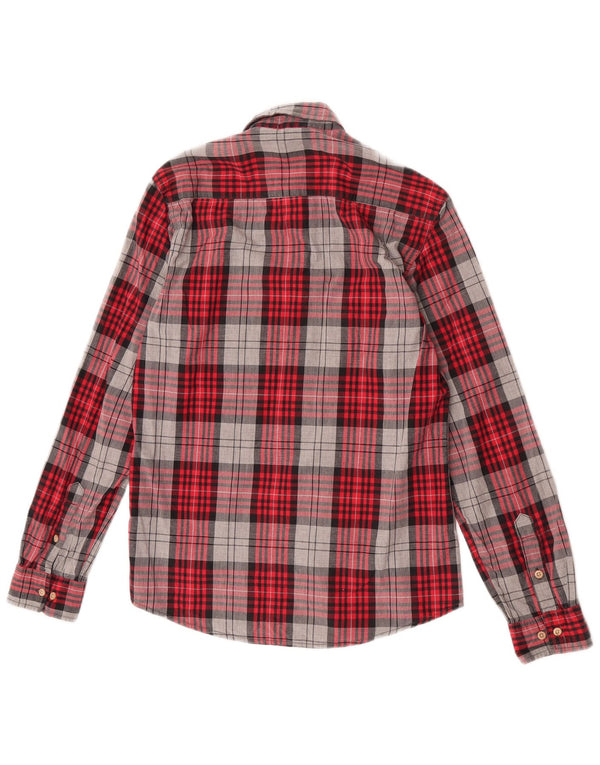 Jack & Jones Mens Flannel Shirt Small Red Check Cotton